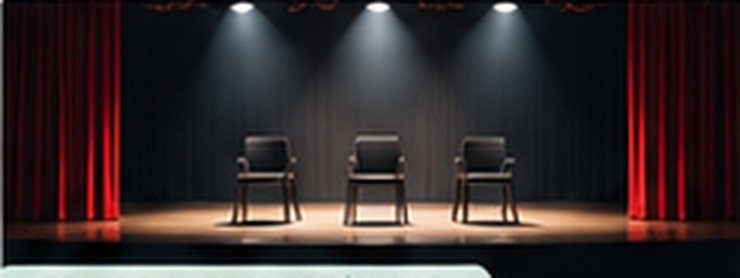 Escenario teatral preparado y sin personas
